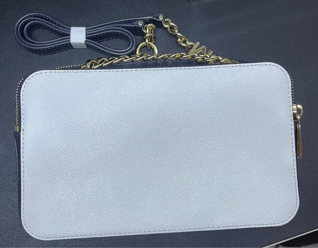 Michael michael kors sylvia tricolor hotsell crossgrain leather double zip crossbody