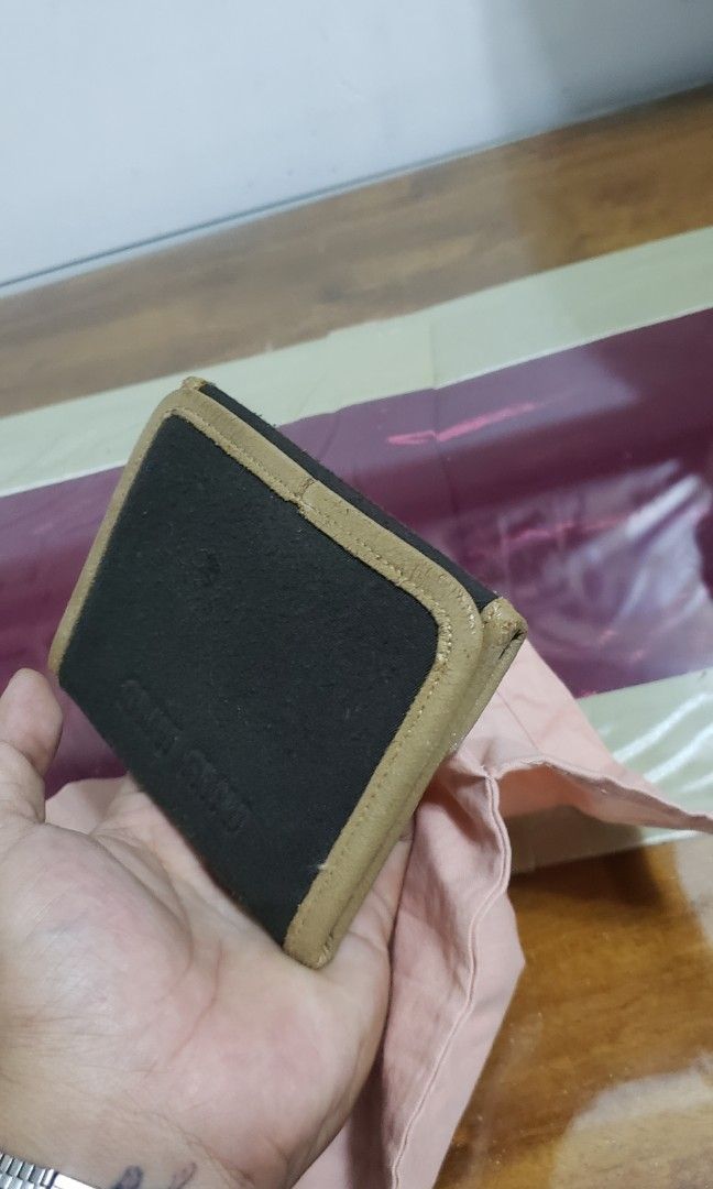 Miu miu (Category: Luxury Bags & Wallets) located in Manila. Submitted by mistej (Listing ID 1284214814, Image 2). Description: miu miu tripold wallet multiple card slot wool and leather material authentic guaranteed japan thrifted.