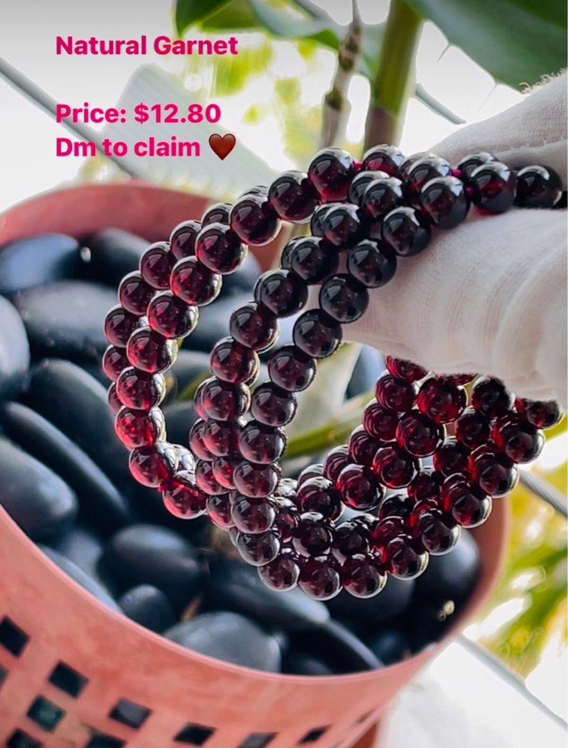 Natural red garnet bracelet Women s Fashion Jewelry Organisers