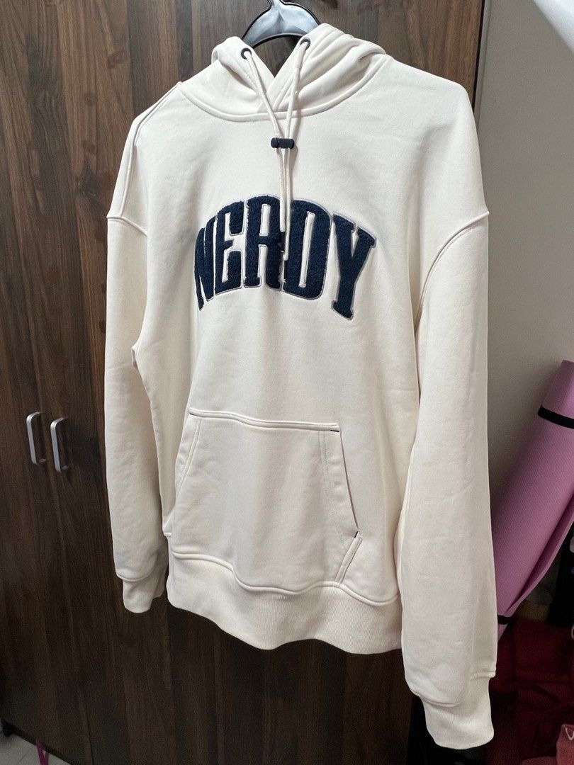 Nerdy Hoodie Pants White Women s Fashion Coats Jackets and