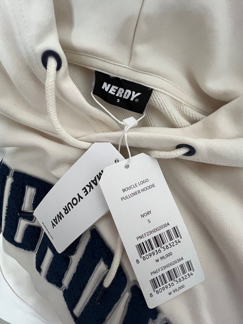 White and nerdy hoodie online