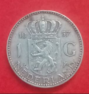 Netherlands, 1 gulden 1957 silver