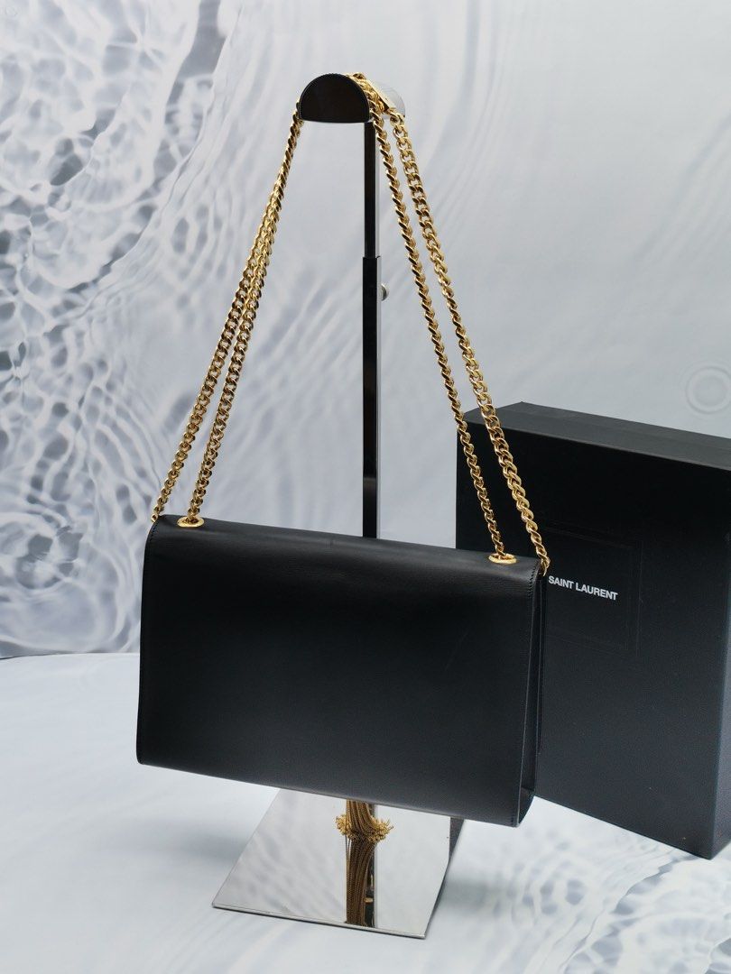 Ysl black hotsell bag gold chain