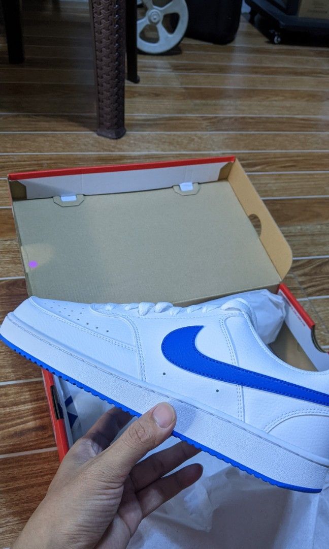 Nike men #39 s Court vision low blue swoosh Men #39 s Fashion Footwear