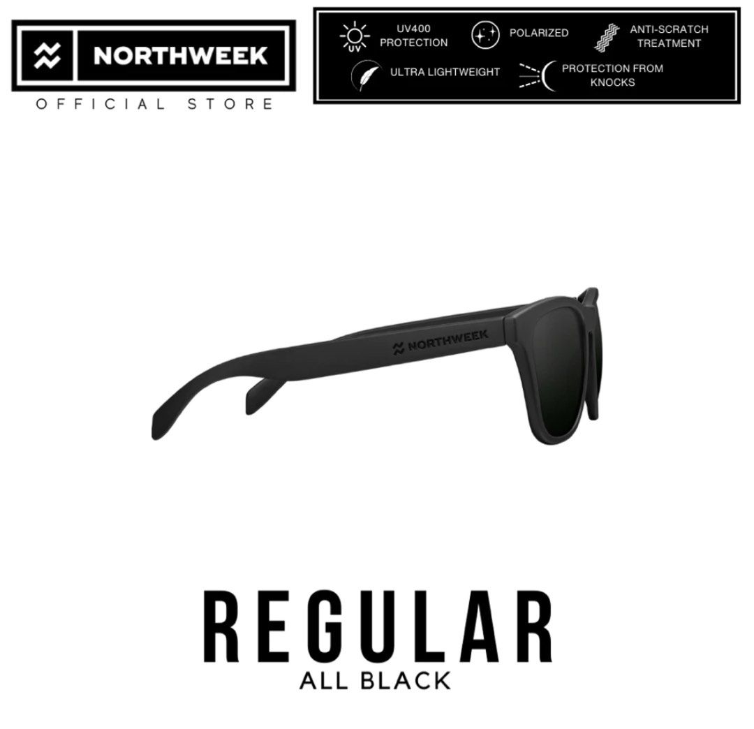 NORTHWEEK REGULAR ALL BLACK MEN WOMEN UNISEX POLARIZED UV400 PROTECTION SUNGLASSES ORIGINAL FROM SPAIN