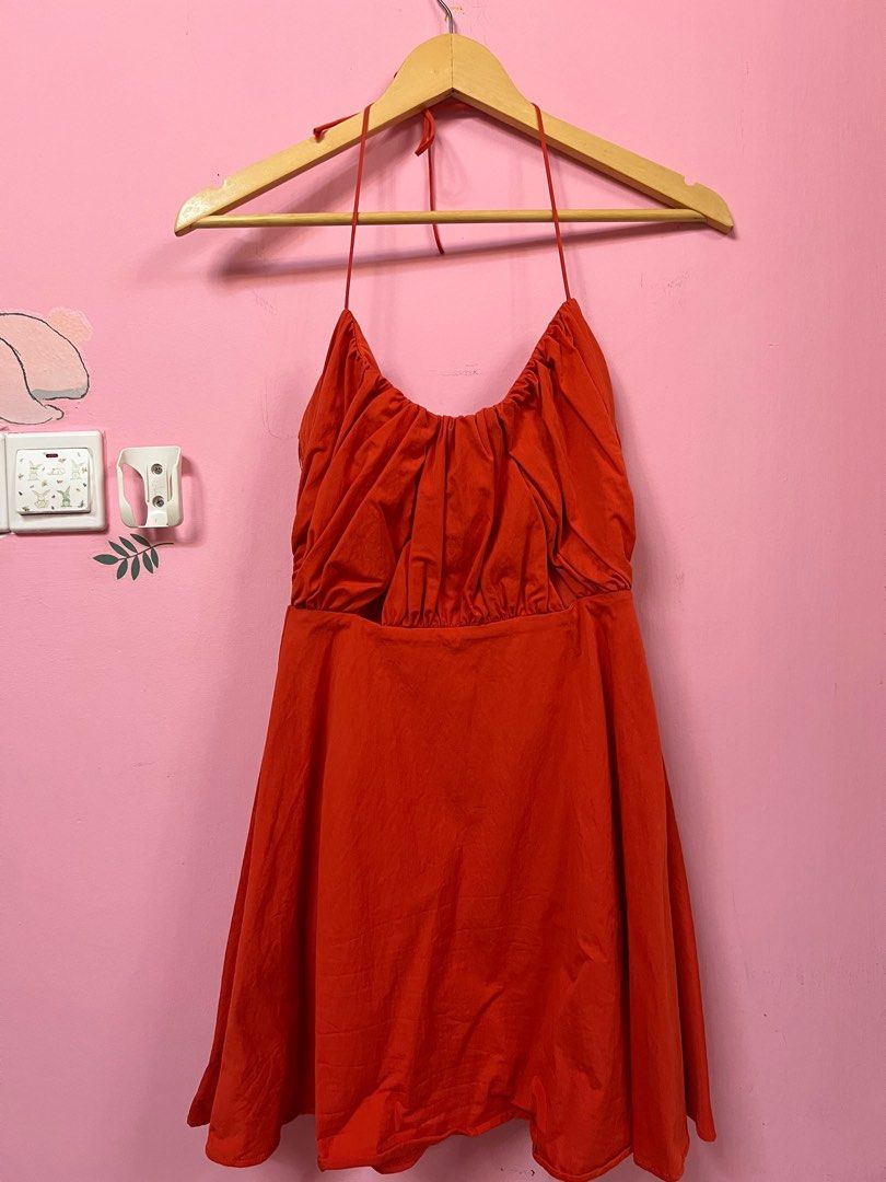 strapless open back dress Inner Power One-Shoulder Mini Dress Orange main image 0