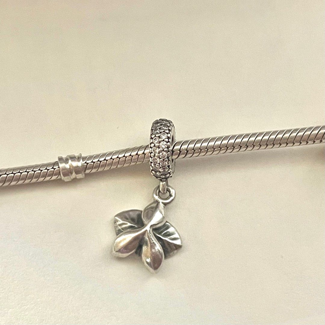 Pandora orchid dangle charm hot sale