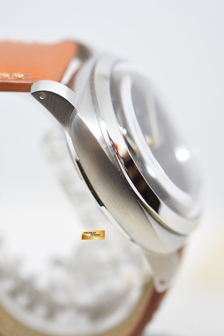 PANERAI LUMINOR 1950 47mm 8 DAYS STEEL IN LEATHER STRAP ANGELUS SF MANUAL PAM 203 (MINT) (Category: Watches) located in Singapore. Submitted by goldmanluxury (Listing ID 1284105748, Image 3). Description: Item No : GML3995 DESCRIPTION : Panerai Luminor 1950 47mm 8 Days Steel Angelus Manual. Ref : PAM 203. S/N : “H” Series. Limited 150Pcs. DIAL : Brown “Sandwich” dial, SuperLuminova markers. Domed Sapphire Crystal. CASE : 47mm 316L Stainless Steel