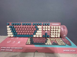 Pink Wireless Keyboard and Mouse