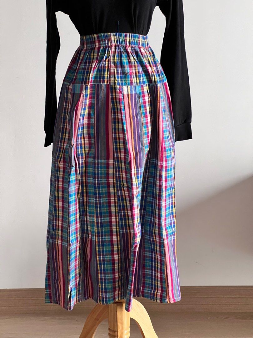 Plaid maxi outlet skirt 50