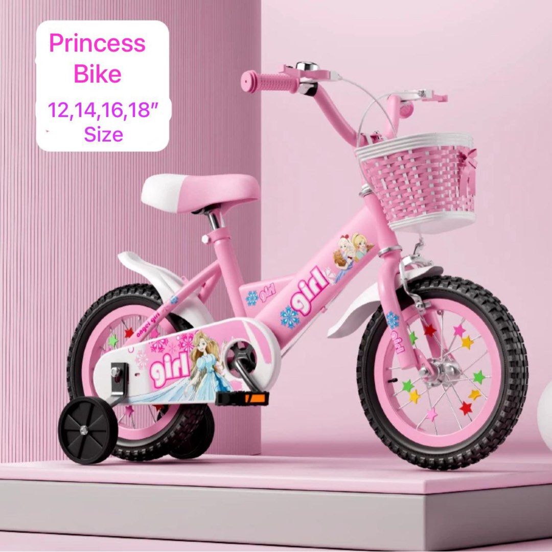 Princess girl pink bicycle kids bike Sports Equipment Bicycles Parts Bicycles on Carousell