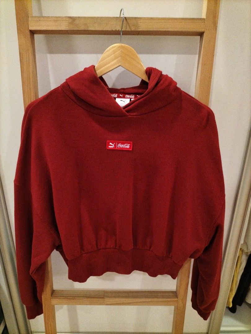 Puma x Coca cola Maroon Cropped Hoodie