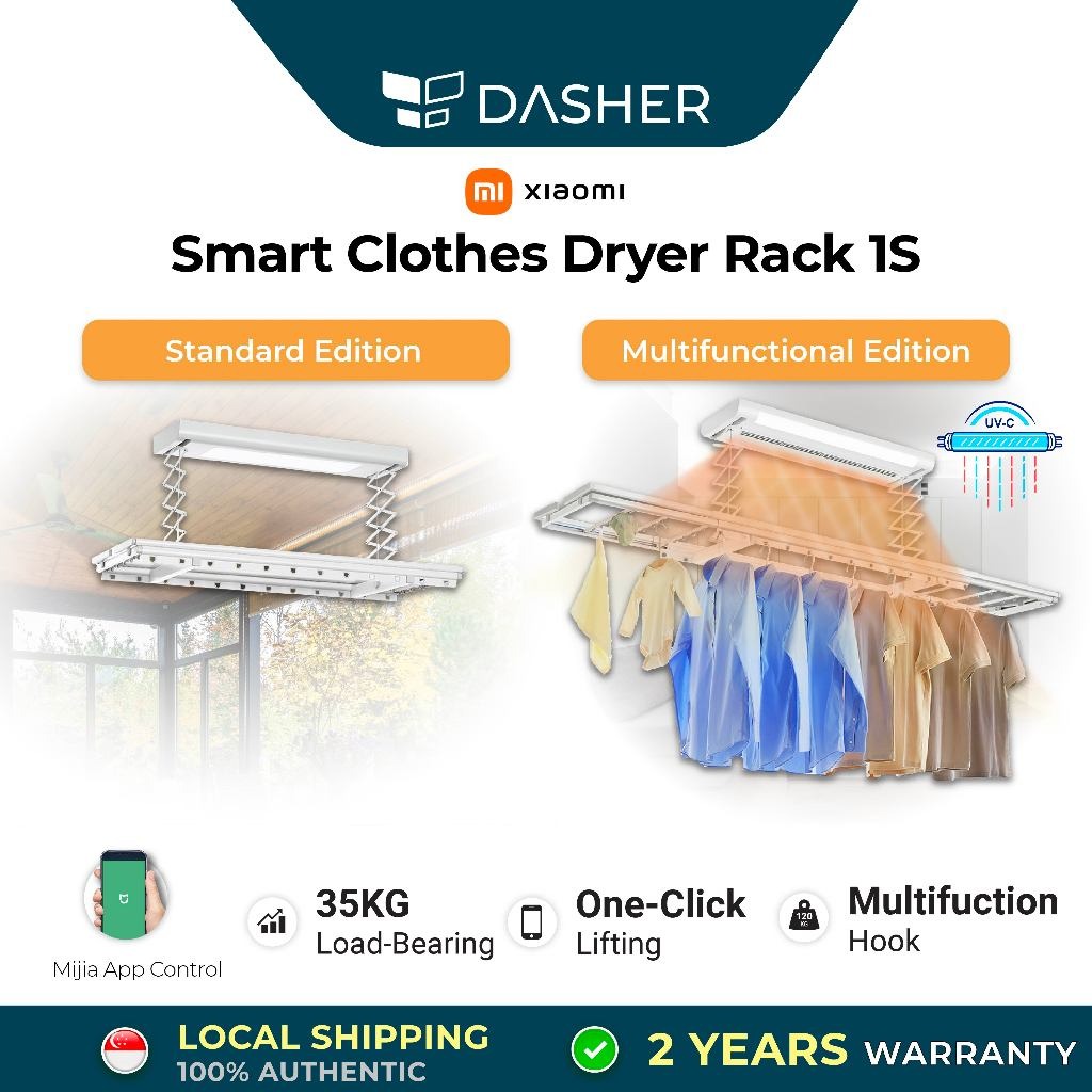 READY STOCK 2 YEAR WARRANTY Xiaomi Mijia Smart Intelligent Clothes Dryer 1S Smart Foldable Rack Smart Laundry Rack Furniture Home Living Home Improvement Organisation Clothes Drying Rack on Carousell