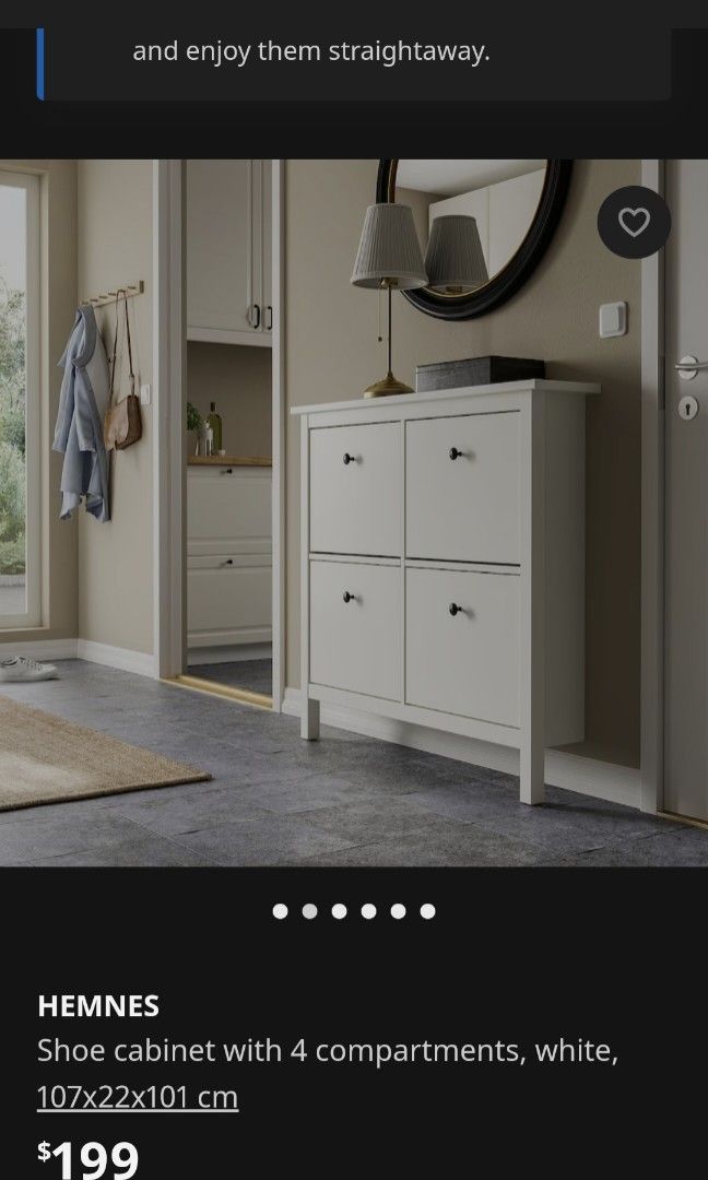 Ikea hemnes shoe cabinet for sale hotsell