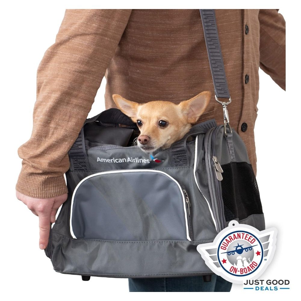 Sherpa 44018 Travel American Airlines Duffle Pet Carrier Medium Charcoal American Airlines Pet Carrier Medium