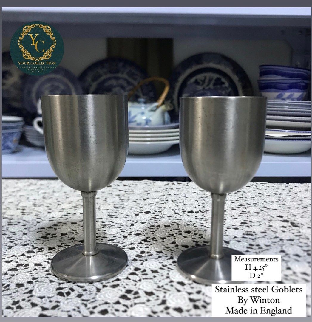 Stainless goblets by winton made in England (Category: Dinnerware & Cutlery) located in Bulacan. Submitted by YourCollection (Listing ID 1284151673, Image 1). Description: Stainless goblets by winton made in England 450 for two With markings IMPORTANT DISCLAIMERS We always take plenty of photos and provide detailed descriptions of our items. Therefore, you are asked to please check ALL posted photos and review the Description Section before purch