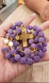 St.Benedict Purple Coral rosary, made in Vatican Rome