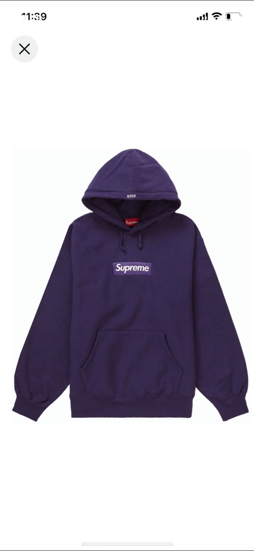 Supreme box logo hoodie navy blue hot sale