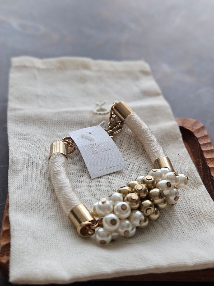 Tea Label champagne gold pearl bracelet Women s Fashion Jewelry