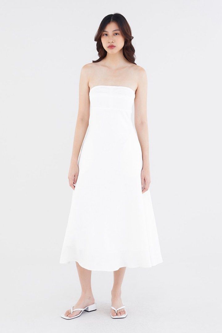 Alexis linen sales ruffle skirt white