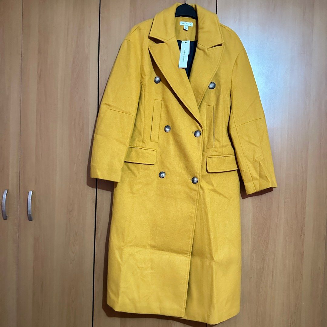Topshop yellow coat cheap