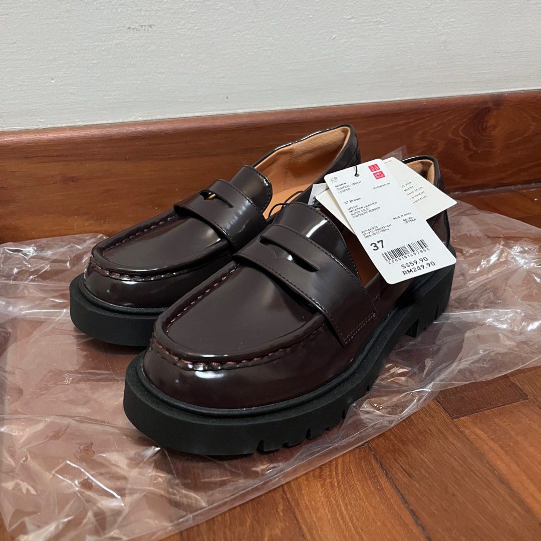 Uniqlo C Comfeel Touch Loafer in Brown, Women's Fashion, Footwear