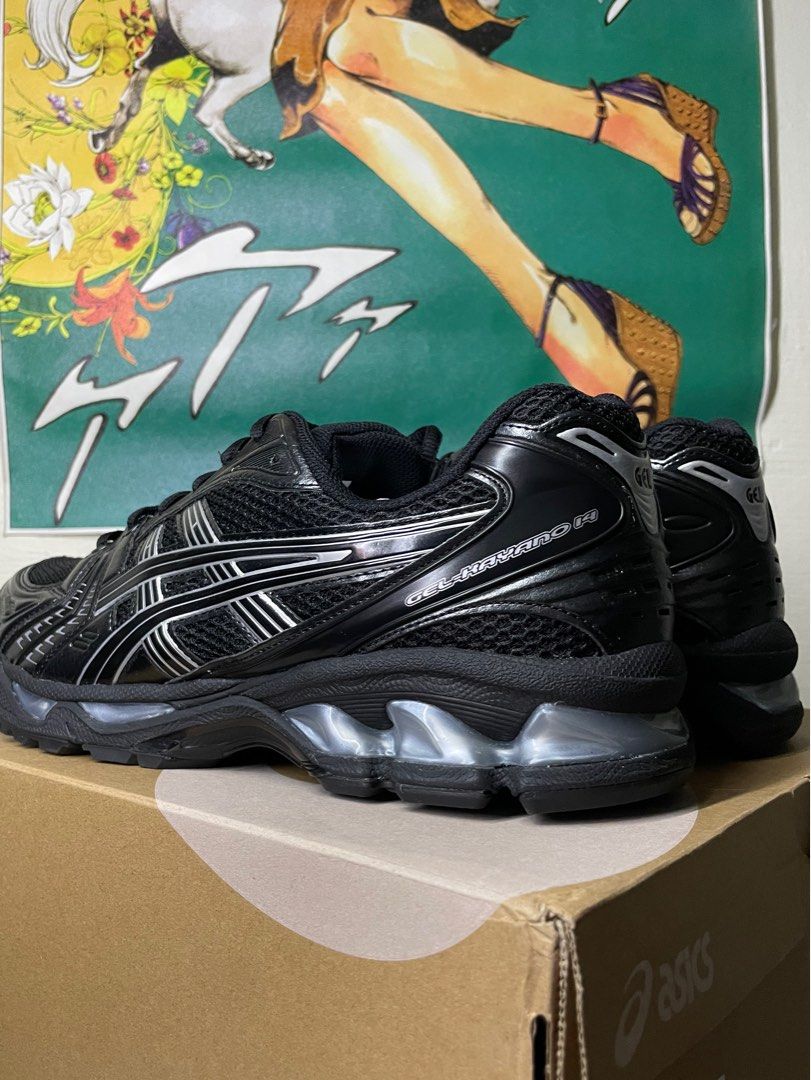 US12 ASICS Gel Kayano 14 Black Pure Silver