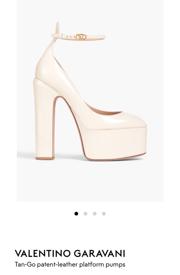 White leather platform pumps sale