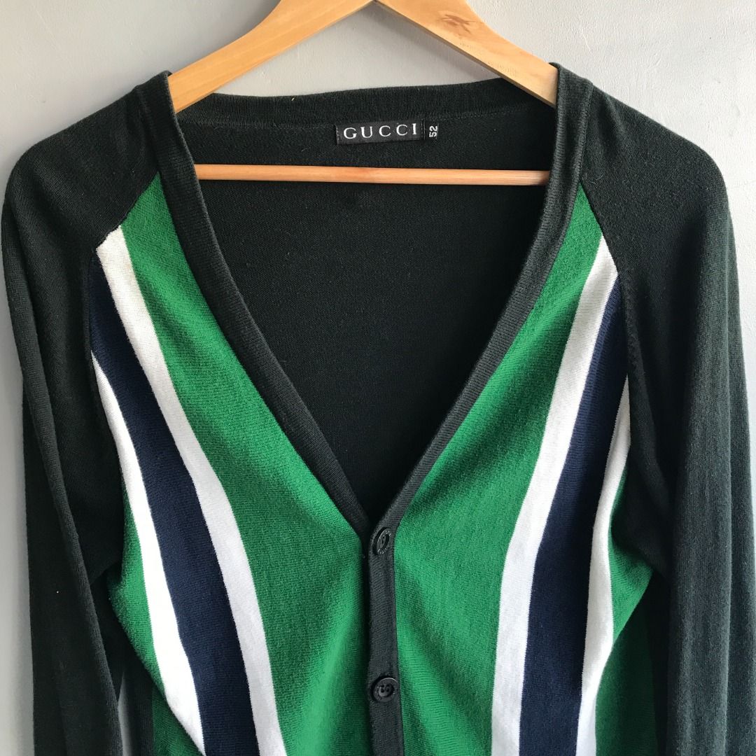 Vintage Gucci Cardigan (Category: Luxury Apparel) located in Santa Rosa. Submitted by heysepyo (Listing ID 1284226154, Image 2). Description: Vintage G/UCCI CARDIGAN 22W 32L Unisex type of cardigan Check photos for details Sells 35k on ebay.