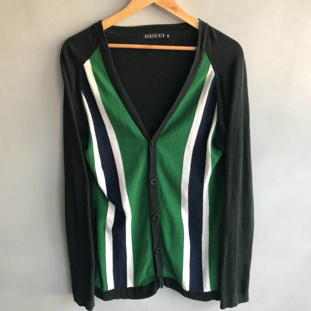 Vintage Gucci Cardigan (Category: Luxury Apparel) located in Santa Rosa. Submitted by heysepyo (Listing ID 1284226154, Image 1). Description: Vintage G/UCCI CARDIGAN 22W 32L Unisex type of cardigan Check photos for details Sells 35k on ebay.