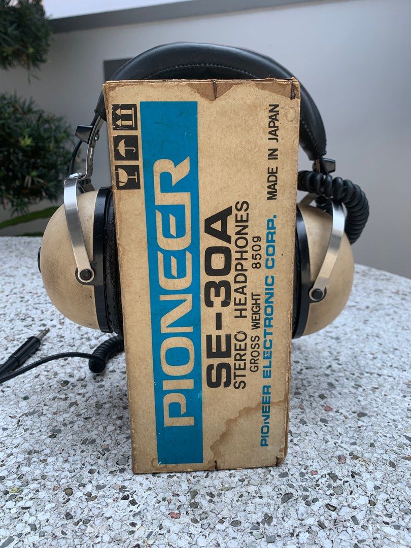 Casque Vintage Pioneer SE-30A - Années 70 - Avec étui Et Notice - BEIGE (1 Ergot Cassé)