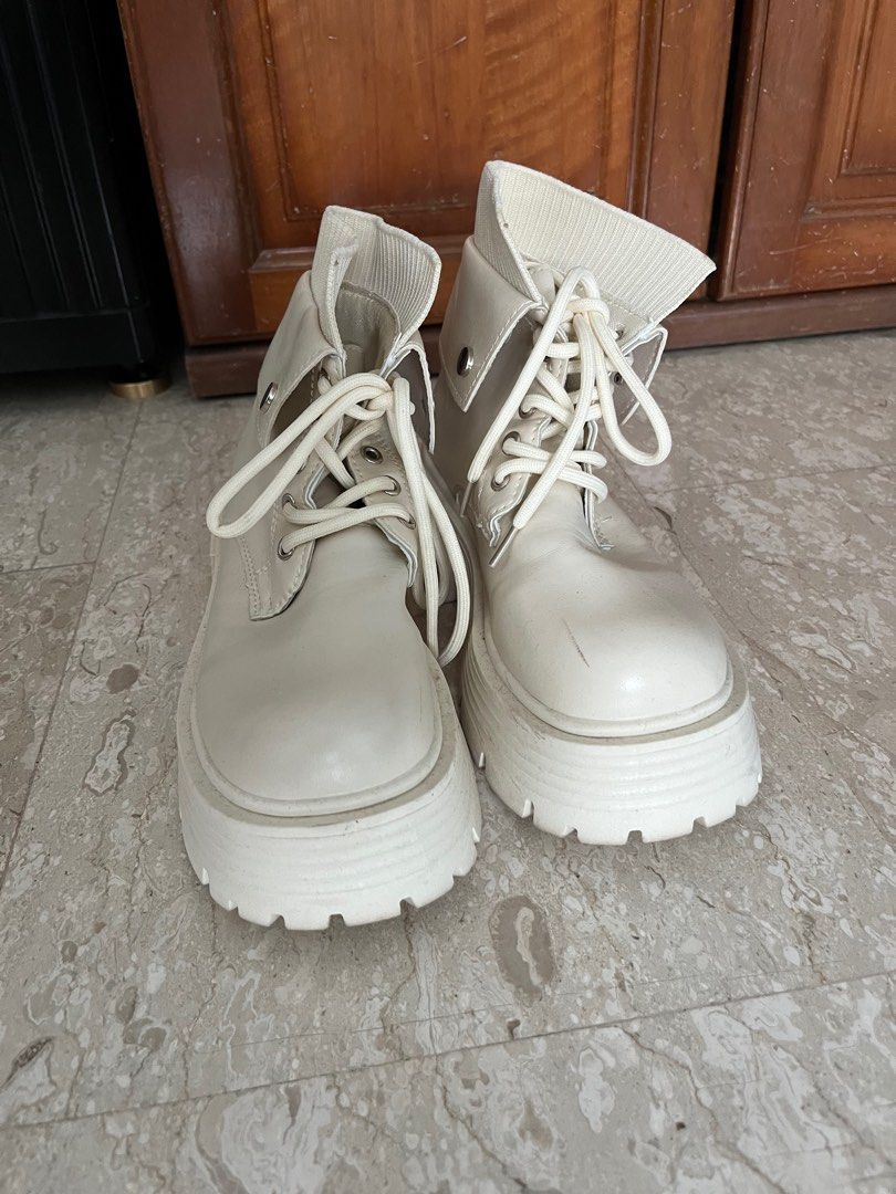 White high top boots cheap