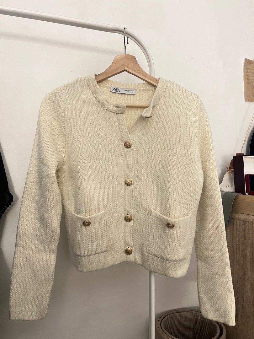 Knit Cardigan Zara Kaschmir Cardigan ZARA Cashmere Blend Plain