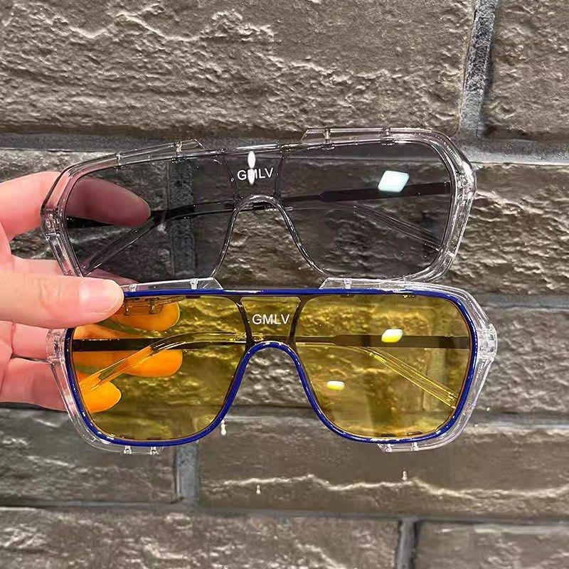 2023 new oversized sunglasses men's driving UV-proof plain face
