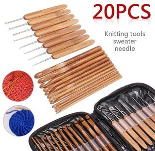 20Pcs Bamboo Knitting Needles Set