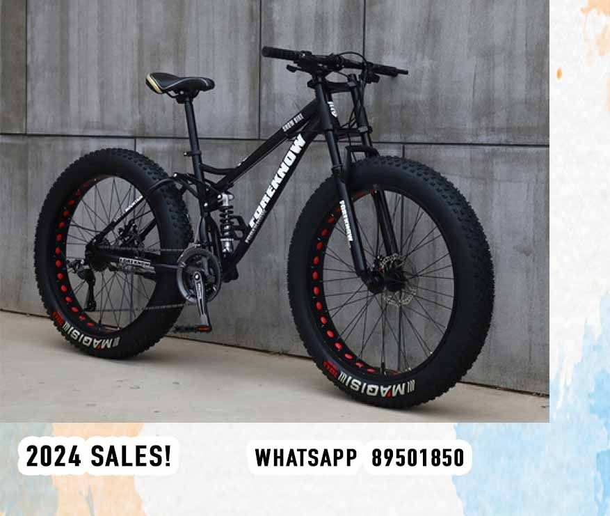 26 Inch 21 Speed Foreknow Fat bike Black Shimano Gear fatbike 26 Full suspension Mountain