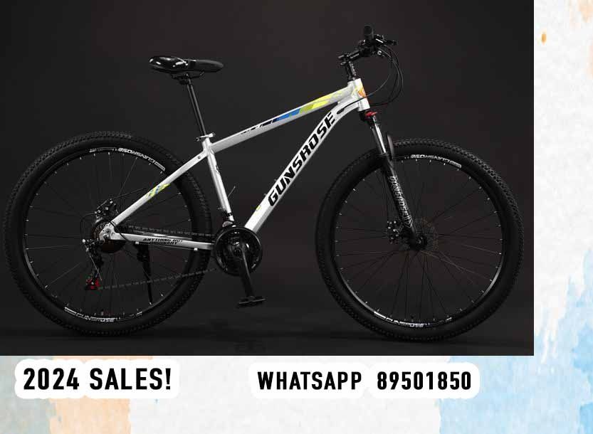 29 inch 21 Speeds Gunsrose Aluminium Frame Silver Lockable Suspension Mountain Bike MTB