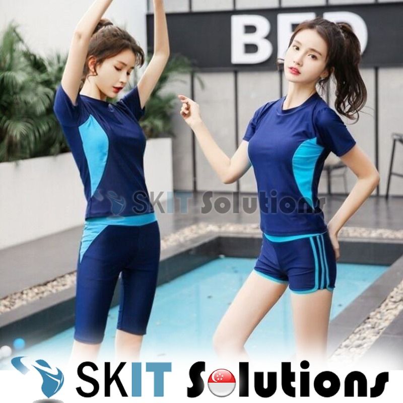 Two pieces bikini rash guard swimsuit, Women's Fashion, Swimwear, Bikinis &  Swimsuits on Carousell