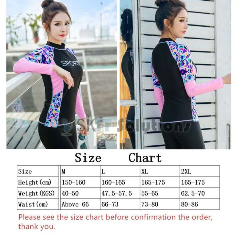 2 Pcs/Set Full Body Women Long Sleeve Rash Guards Swimming Pants Diving  Suit Swimsuit Printing Swimwear Sunscreen Suits, Women's Fashion, Swimwear, Rash  Guard on Carousell