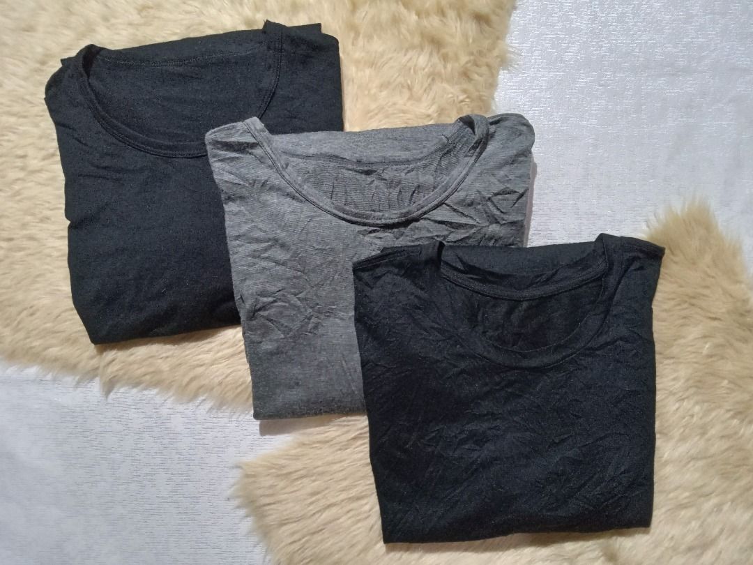 4 PCS -- 3 Heattech Thermal Longsleeves for Men, 1 pc heattech thermal  tights, Men's Fashion, Coats, Jackets and Outerwear on Carousell