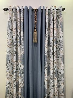 6ft Camella Gray Elegant Ring Curtain