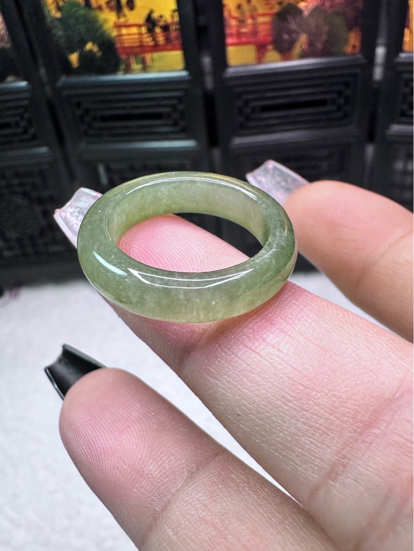 Oil green jade ring size 17mm hk size 15 Women s Fashion Jewelry Organisers Rings on Carousell