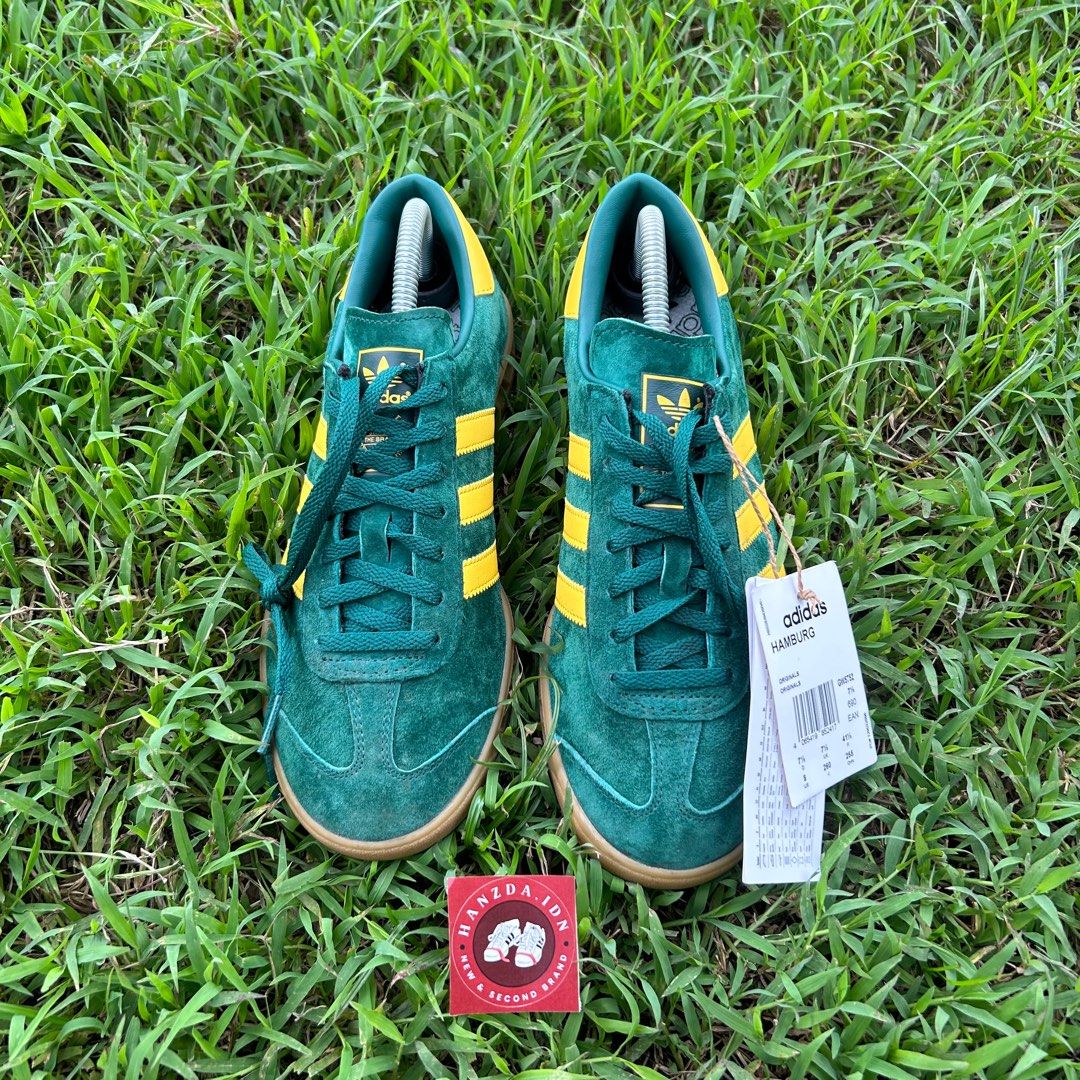 Adidas Hamburg Collegiante Green/Yellow, Fesyen Pria, Sepatu