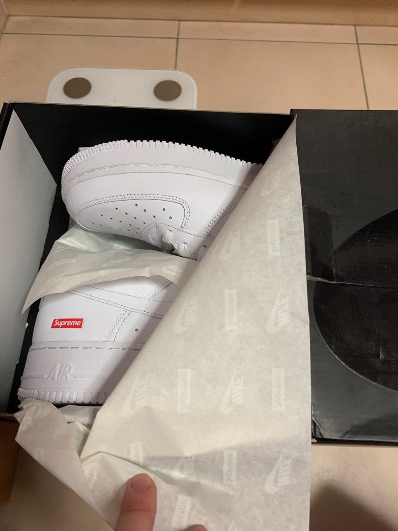 Air force 1 low supreme - mini box deals logo white