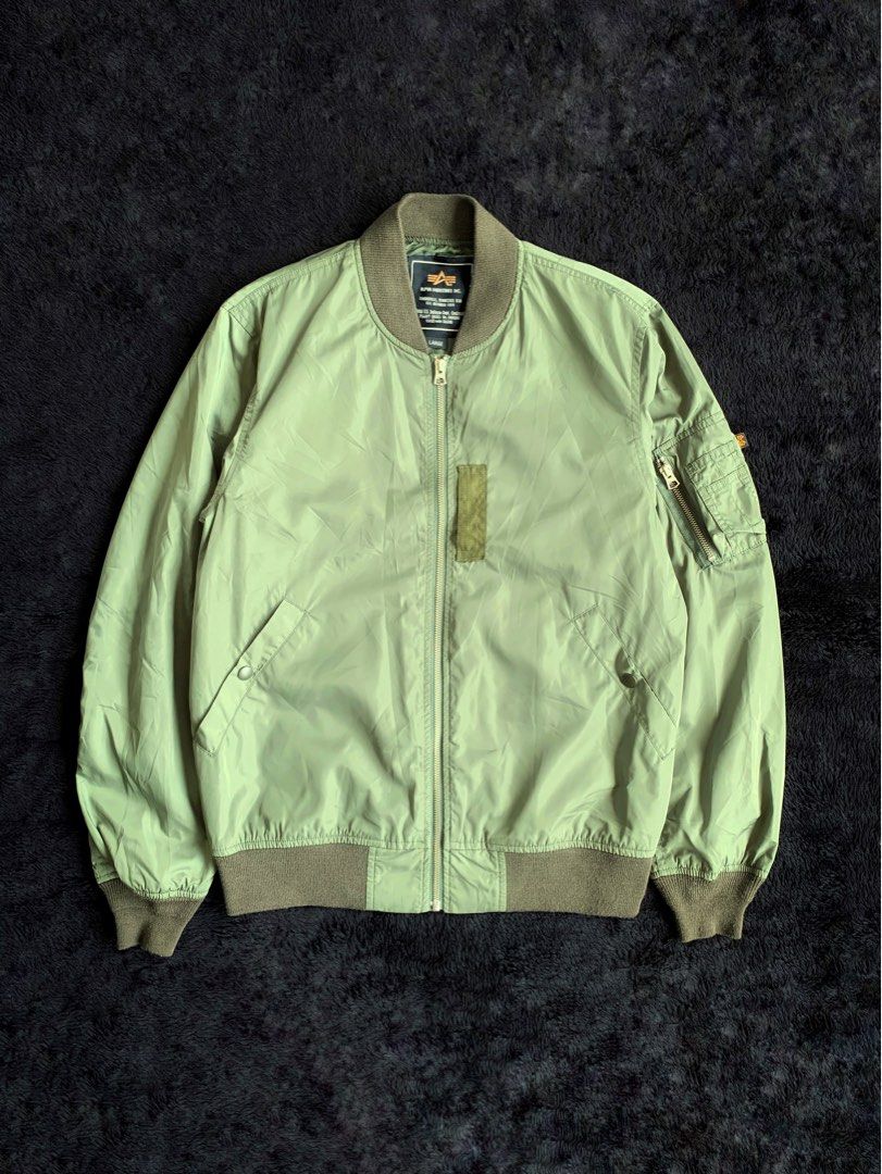 ALPHA INDUSTRIES INC. Authentic Flight Bomber Jacket in Army Green Made in USA Men s Fashion Coats Jackets and Outerwear on Carousell