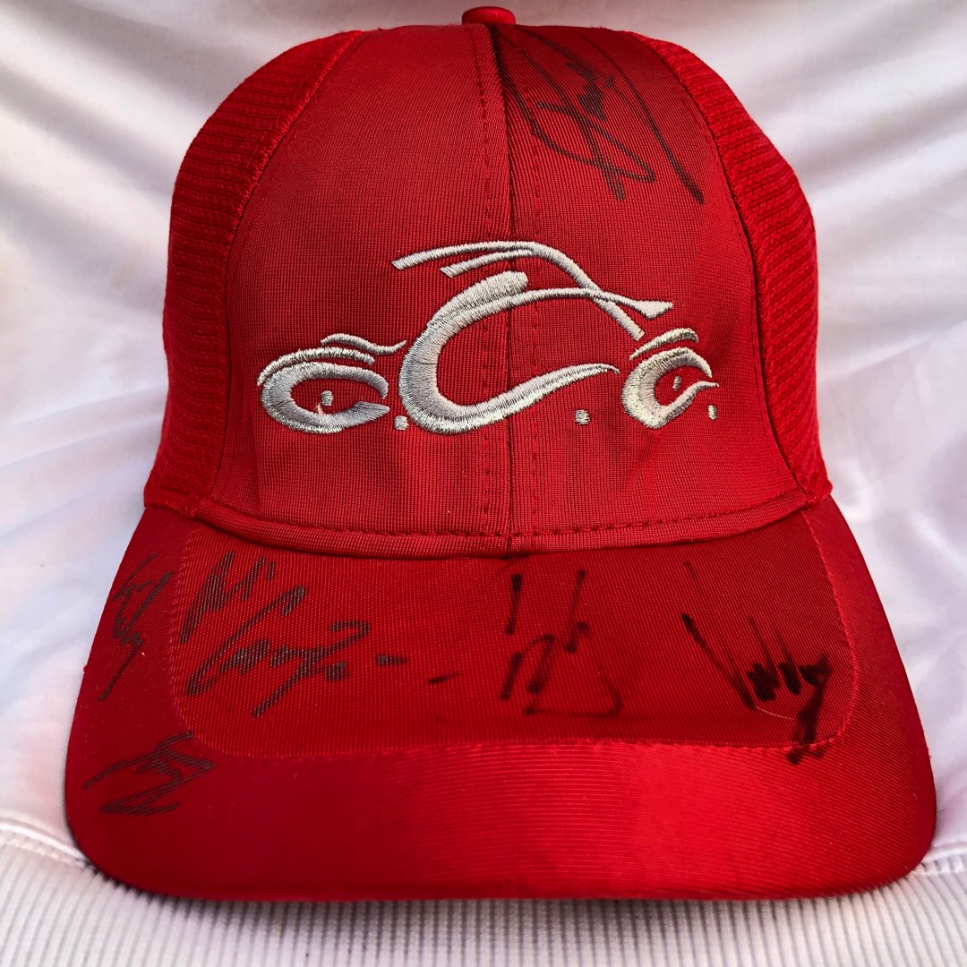 American “Orange County Choppers” Red Signed By Cody & Vinnie Hat Cap