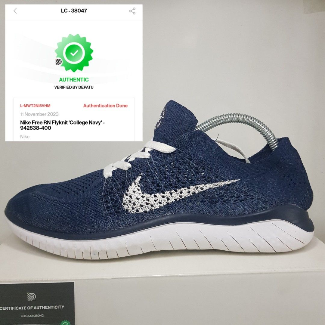 Nike free rn flyknit 218 college navy sales