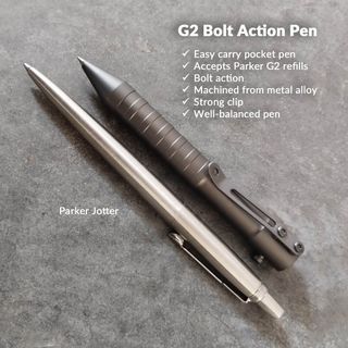 Bolt Action Tactical Pen - Uses Parker G2 Type Refill