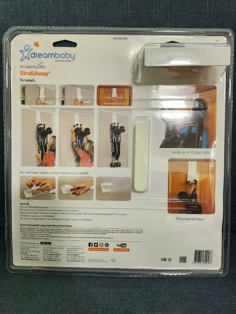 Brand New Dreambaby Stroll Away Over the Door Stroller Hanger