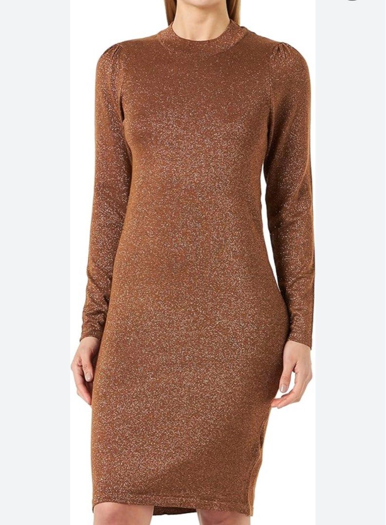 BRAND NEW LULAROE sparkly orange gold copper sparkling glitter longsleeve  dress event formal, Women's Fashion, Dresses & Sets, Dresses on Carousell